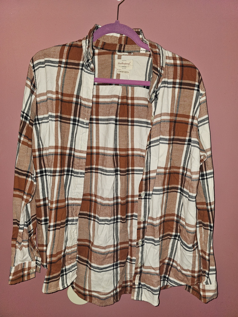 Weatherproof Rust and White Plaid